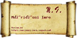 Máriássi Imre névjegykártya